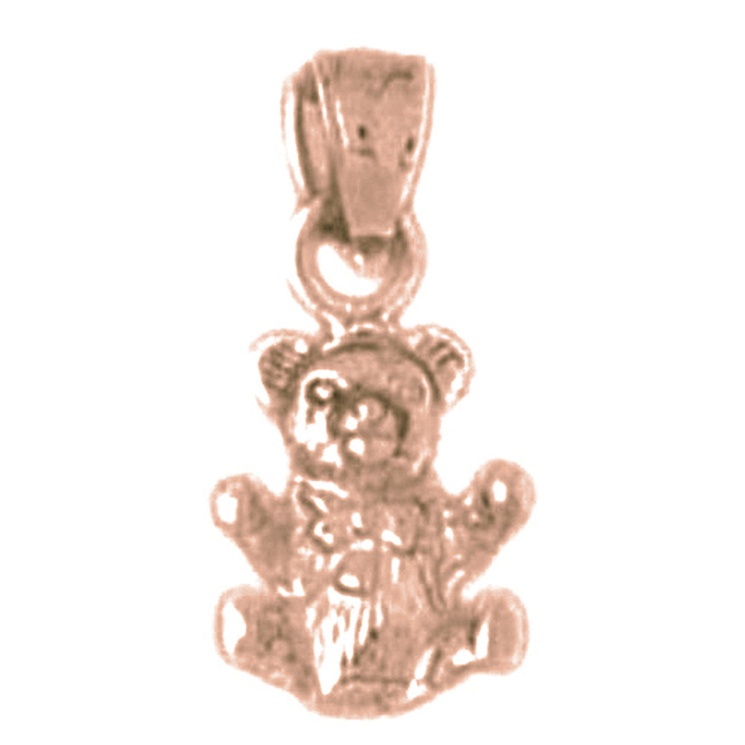 14K or 18K Gold 3D Teddy Bear Pendant