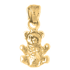 14K or 18K Gold 3D Teddy Bear Pendant