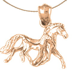 10K, 14K or 18K Gold 3D Mustang Pendant