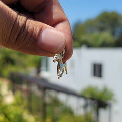 10K, 14K or 18K Gold 3D Mustang Pendant