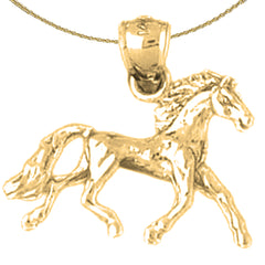 10K, 14K or 18K Gold 3D Mustang Pendant