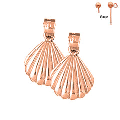 14K or 18K Gold Shell Earrings
