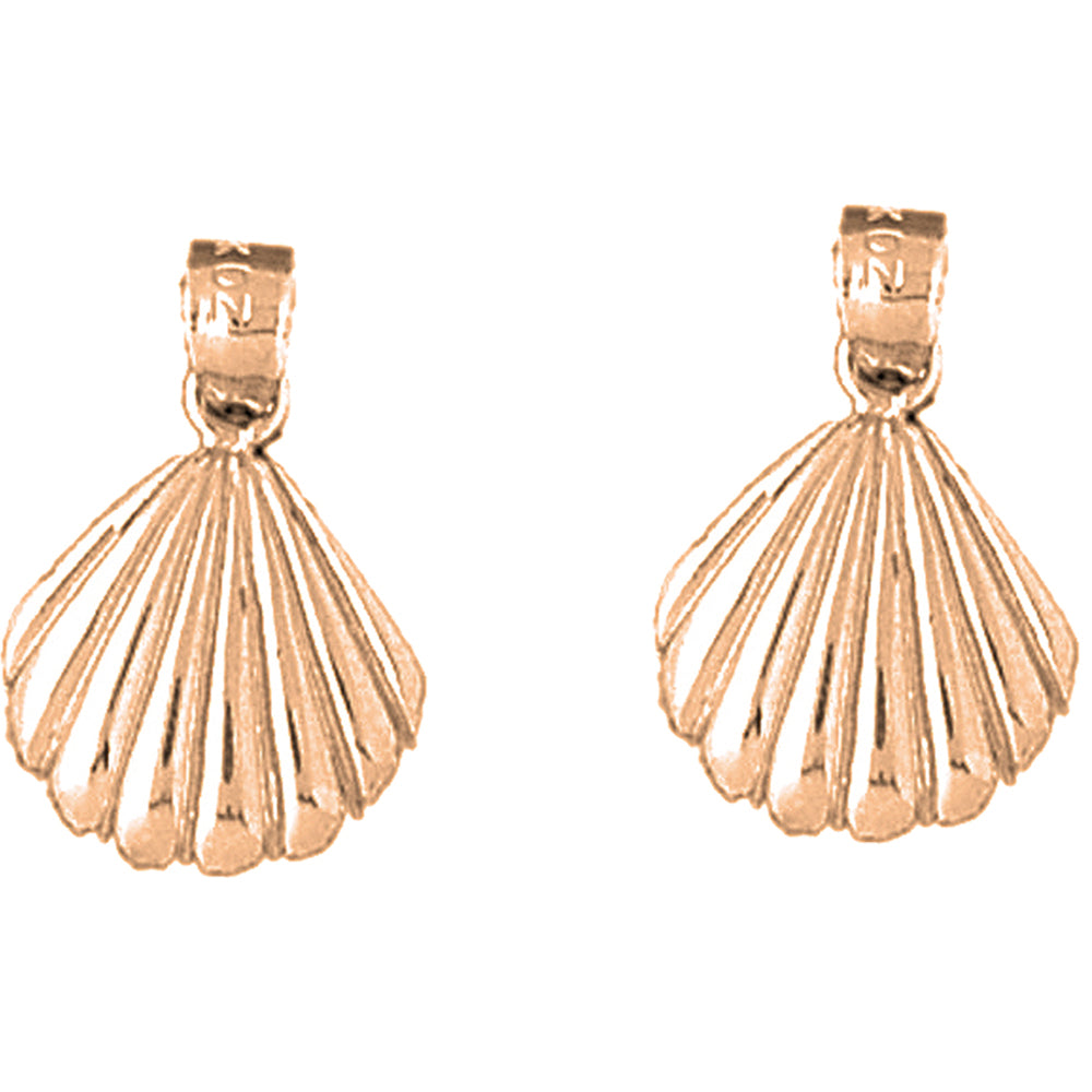 14K or 18K Gold 19mm Shell Earrings
