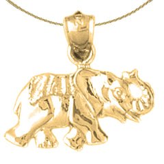 10K, 14K or 18K Gold Elephant Pendant