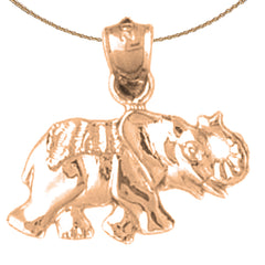 10K, 14K or 18K Gold Elephant Pendant