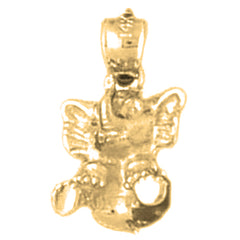 10K, 14K or 18K Gold 3D Elephant Pendant