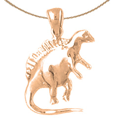 14K or 18K Gold Spinosaurus Dinosaur Pendant