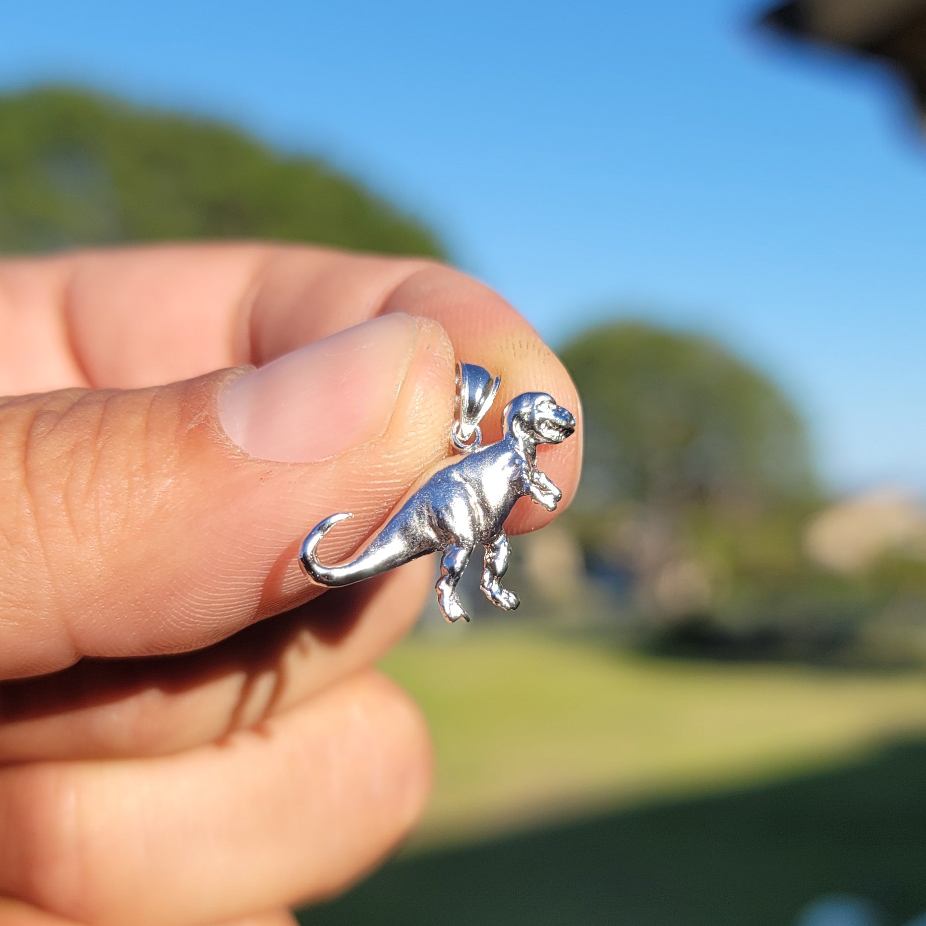 14K or 18K Gold T-Rex Dinosaur Pendant