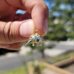 14K or 18K Gold Stegosaurus Dinosaur Pendant