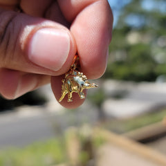 14K or 18K Gold Stegosaurus Dinosaur Pendant