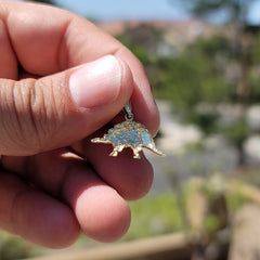 14K or 18K Gold Stegosaurus Dinosaur Pendant