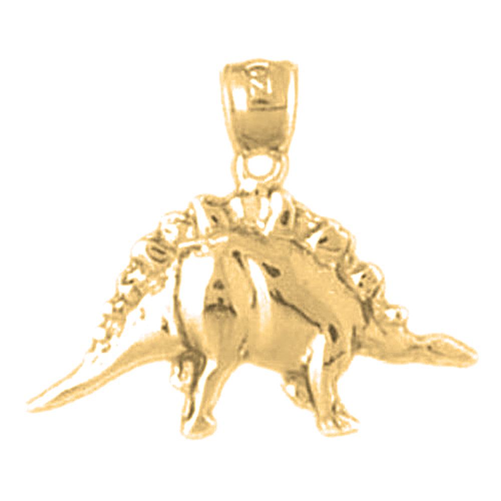 14K or 18K Gold Stegosaurus Dinosaur Pendant