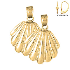 14K or 18K Gold Shell Earrings