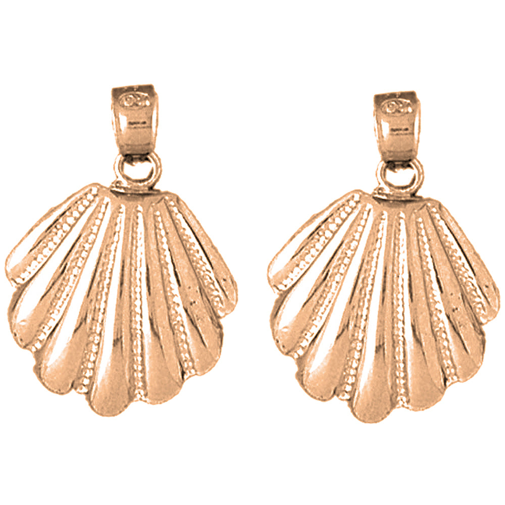 14K or 18K Gold 25mm Shell Earrings