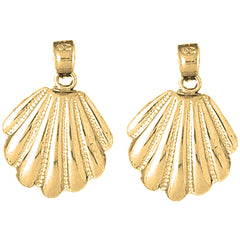 14K or 18K Gold 25mm Shell Earrings