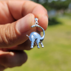 14K or 18K Gold Brontosaurus Dinosaur Pendant