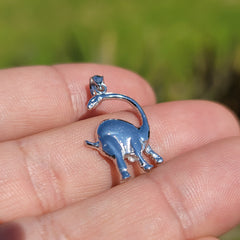 14K or 18K Gold Brontosaurus Dinosaur Pendant