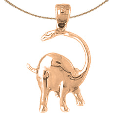 14K or 18K Gold Brontosaurus Dinosaur Pendant