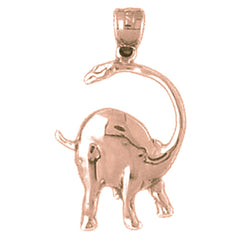 14K or 18K Gold Brontosaurus Dinosaur Pendant