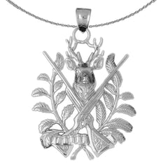 Colgante de cabeza de ciervo y pistolas de oro de 10K, 14K o 18K