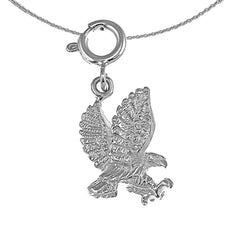 Colgante de águila 3D de oro de 14 quilates o 18 quilates