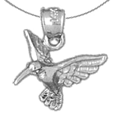 14K or 18K Gold 3D Hummingbird Pendant