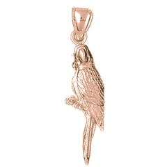 10K, 14K or 18K Gold 3D Parrot Pendant