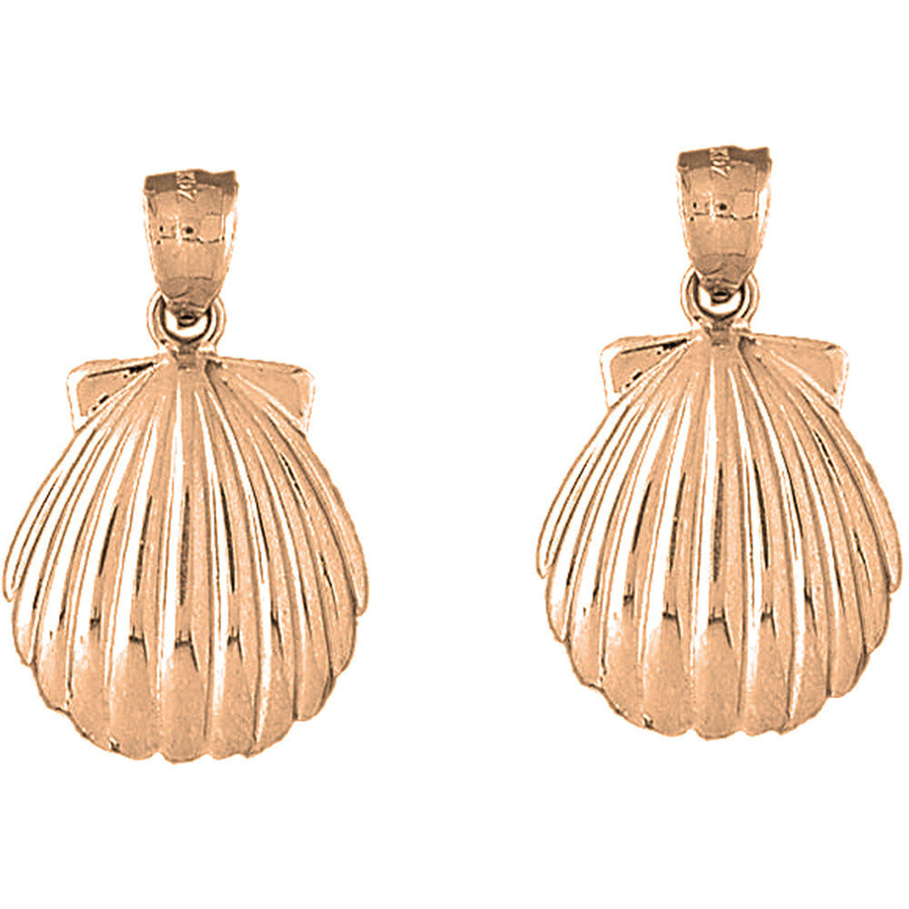 14K or 18K Gold 33mm Shell Earrings