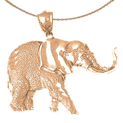 Colgante Elefante de Oro de 10K, 14K o 18K