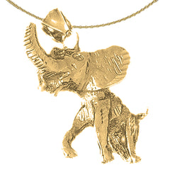 Colgante Elefante de Oro de 10K, 14K o 18K