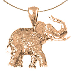 Colgante Elefante de Oro de 10K, 14K o 18K