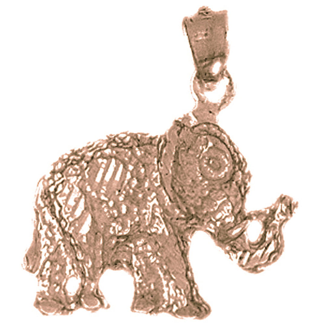 10K, 14K or 18K Gold Elephant Pendant