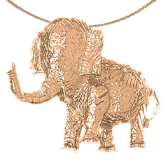10K, 14K or 18K Gold Elephant Pendant