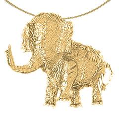 10K, 14K or 18K Gold Elephant Pendant