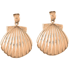 14K or 18K Gold 38mm Shell Earrings