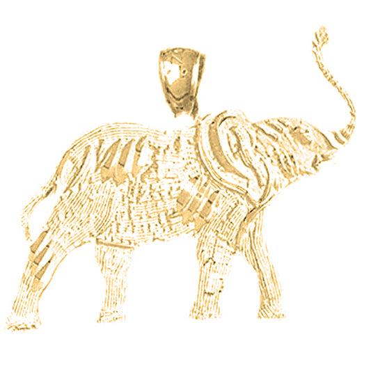 10K, 14K or 18K Gold Elephant Pendant