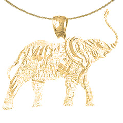 10K, 14K or 18K Gold Elephant Pendant