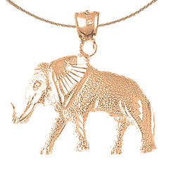 10K, 14K or 18K Gold Elephant Pendant