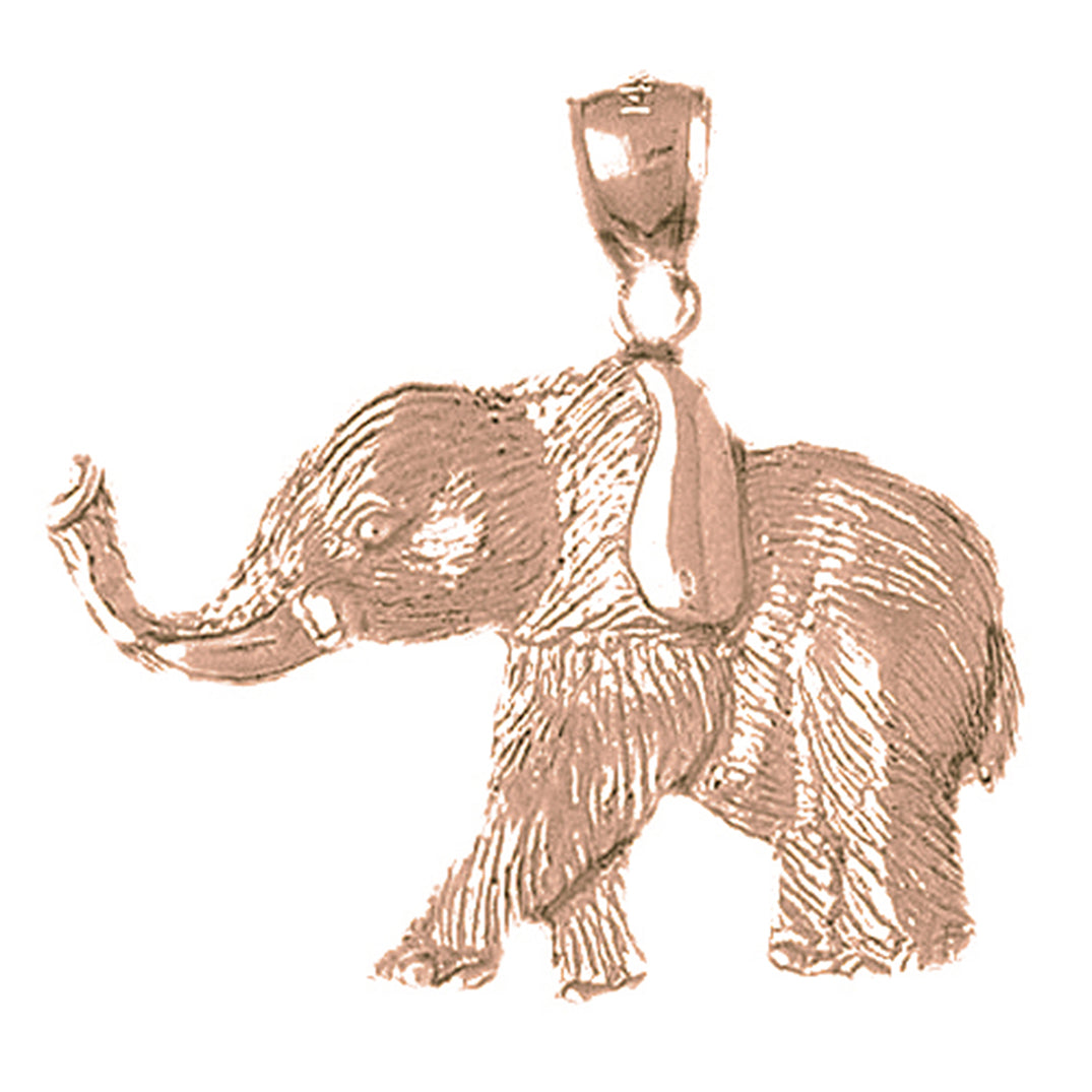 10K, 14K or 18K Gold Elephant Pendant