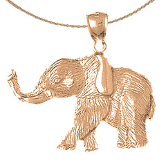 10K, 14K or 18K Gold Elephant Pendant