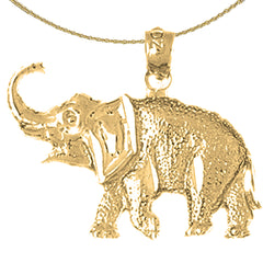 Colgante Elefante de Oro de 10K, 14K o 18K