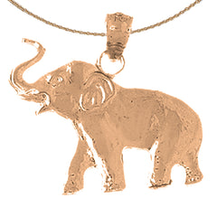 10K, 14K or 18K Gold Elephant Pendant