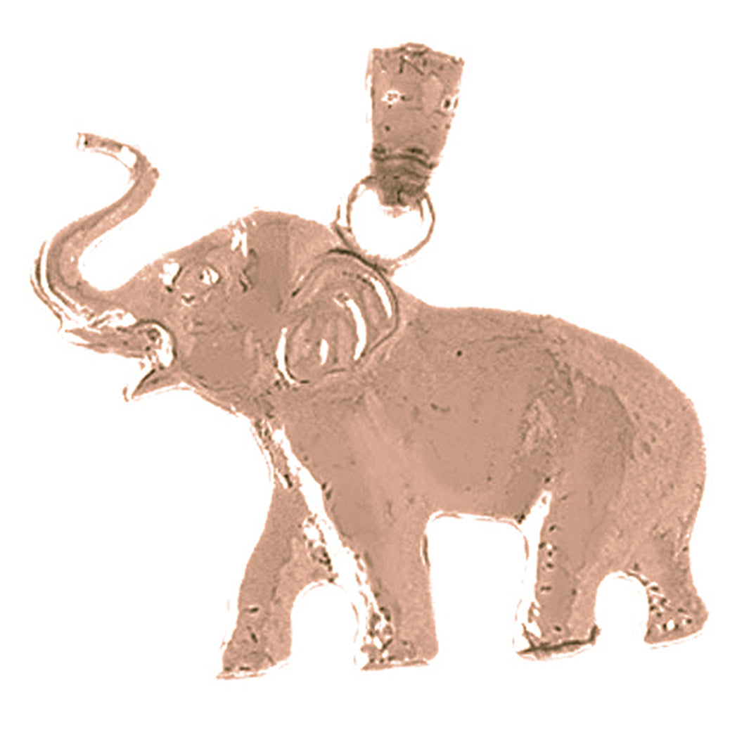 10K, 14K or 18K Gold Elephant Pendant