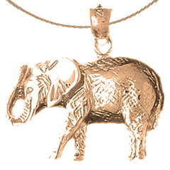 10K, 14K or 18K Gold Elephant Pendant