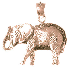 10K, 14K or 18K Gold Elephant Pendant