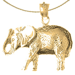 10K, 14K or 18K Gold Elephant Pendant
