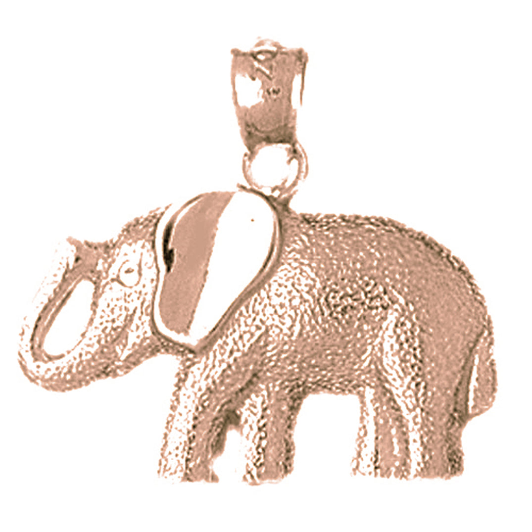 10K, 14K or 18K Gold Elephant Pendant