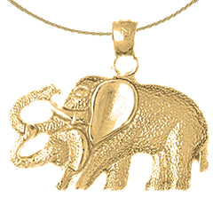 10K, 14K or 18K Gold Elephant Pendant