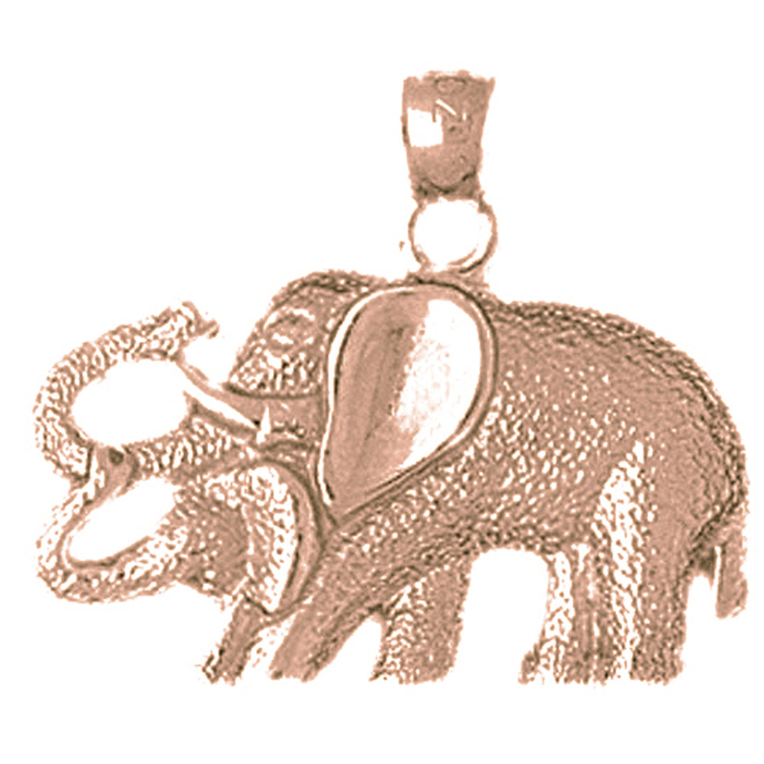 10K, 14K or 18K Gold Elephant Pendant
