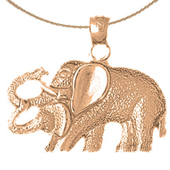 10K, 14K or 18K Gold Elephant Pendant